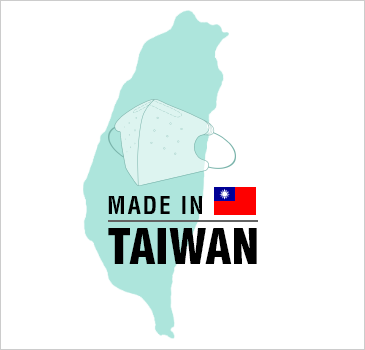 Made in Taiwan logo with mask